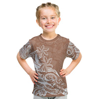 Polynesian Sunset Plumeria Kid T Shirt Pacific Island Tribal Nude Style LT9 Nude - Polynesian Pride