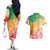 Polynesian Sunset Plumeria Couples Matching Off The Shoulder Long Sleeve Dress and Hawaiian Shirt Pacific Island Tribal Reggae Style LT9 - Polynesian Pride