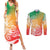 Polynesian Sunset Plumeria Couples Matching Summer Maxi Dress and Long Sleeve Button Shirts Pacific Island Tribal Reggae Style LT9 Reggae - Polynesian Pride