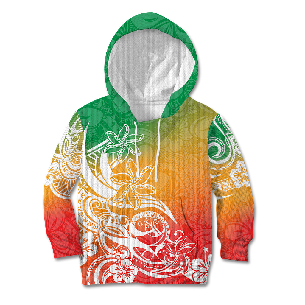 Polynesian Sunset Plumeria Kid Hoodie Pacific Island Tribal Reggae Style LT9 Hoodie Reggae - Polynesian Pride