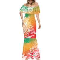 Polynesian Sunset Plumeria Mermaid Dress Pacific Island Tribal Reggae Style LT9 - Polynesian Pride