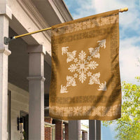 Hawaiian Quilt Block Design Garden Flag Gold Hawaii Culture Motifs - Polynesian Pride