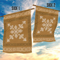 Hawaiian Quilt Block Design Garden Flag Gold Hawaii Culture Motifs - Polynesian Pride