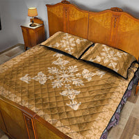 Hawaiian Quilt Block Design Quilt Bed Set Gold Hawaii Culture Motifs - Polynesian Pride