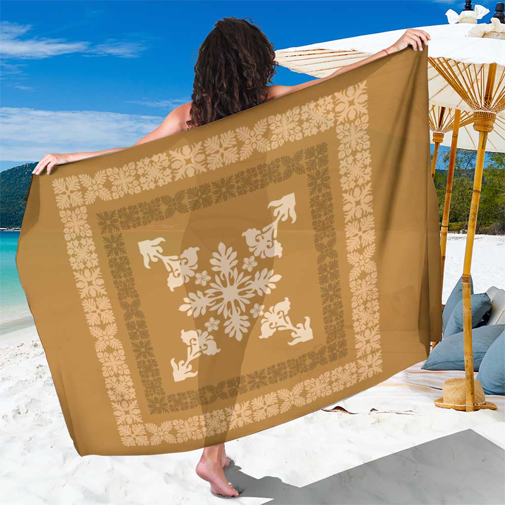 Hawaiian Quilt Block Design Sarong Gold Hawaii Culture Motifs - Polynesian Pride
