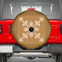Hawaiian Quilt Block Design Spare Tire Cover Gold Hawaii Culture Motifs - Polynesian Pride