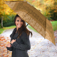 Hawaiian Quilt Block Design Umbrella Gold Hawaii Culture Motifs - Polynesian Pride