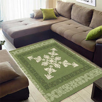 Hawaiian Quilt Block Design Area Rug Lime Hawaii Culture Motifs - Polynesian Pride
