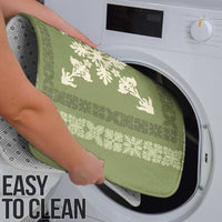 Hawaiian Quilt Block Design Bathroom Set Lime Hawaii Culture Motifs - Polynesian Pride