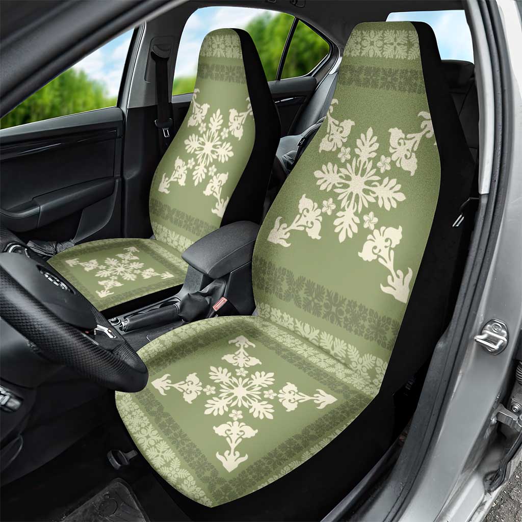 Hawaiian Quilt Block Design Car Seat Cover Lime Hawaii Culture Motifs - Polynesian Pride