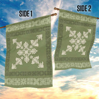 Hawaiian Quilt Block Design Garden Flag Lime Hawaii Culture Motifs - Polynesian Pride