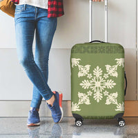 Hawaiian Quilt Block Design Luggage Cover Lime Hawaii Culture Motifs - Polynesian Pride