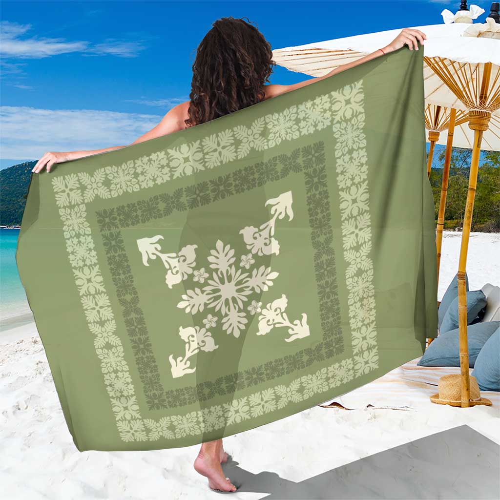 Hawaiian Quilt Block Design Sarong Lime Hawaii Culture Motifs - Polynesian Pride
