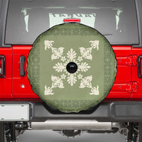 Hawaiian Quilt Block Design Spare Tire Cover Lime Hawaii Culture Motifs - Polynesian Pride