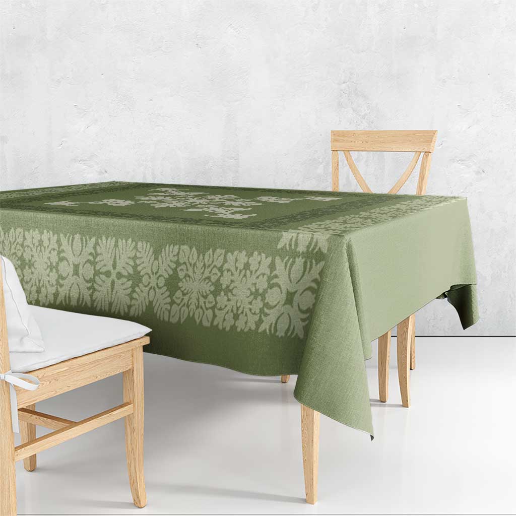 Hawaiian Quilt Block Design Tablecloth Lime Hawaii Culture Motifs - Polynesian Pride