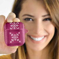 Hawaiian Quilt Block Design AirPods Case Pink Hawaii Culture Motifs - Polynesian Pride