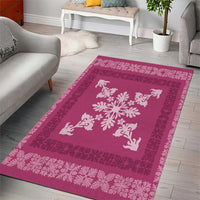 Hawaiian Quilt Block Design Area Rug Pink Hawaii Culture Motifs - Polynesian Pride
