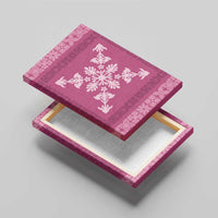 Hawaiian Quilt Block Design Canvas Wall Art Pink Hawaii Culture Motifs - Polynesian Pride