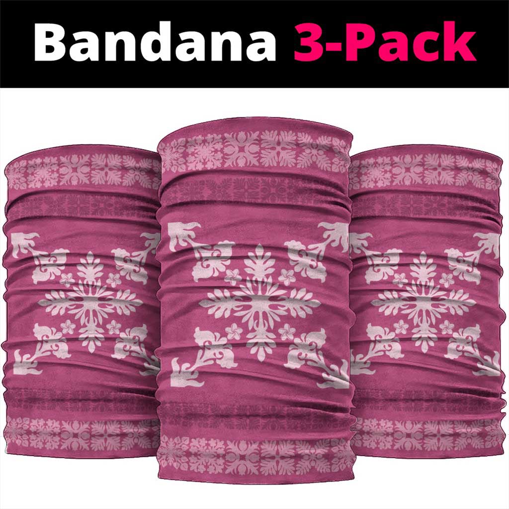 Hawaiian Quilt Block Design Neck Gaiter Pink Hawaii Culture Motifs - Polynesian Pride
