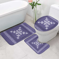 Hawaiian Quilt Block Design Bathroom Set Purple Hawaii Culture Motifs - Polynesian Pride