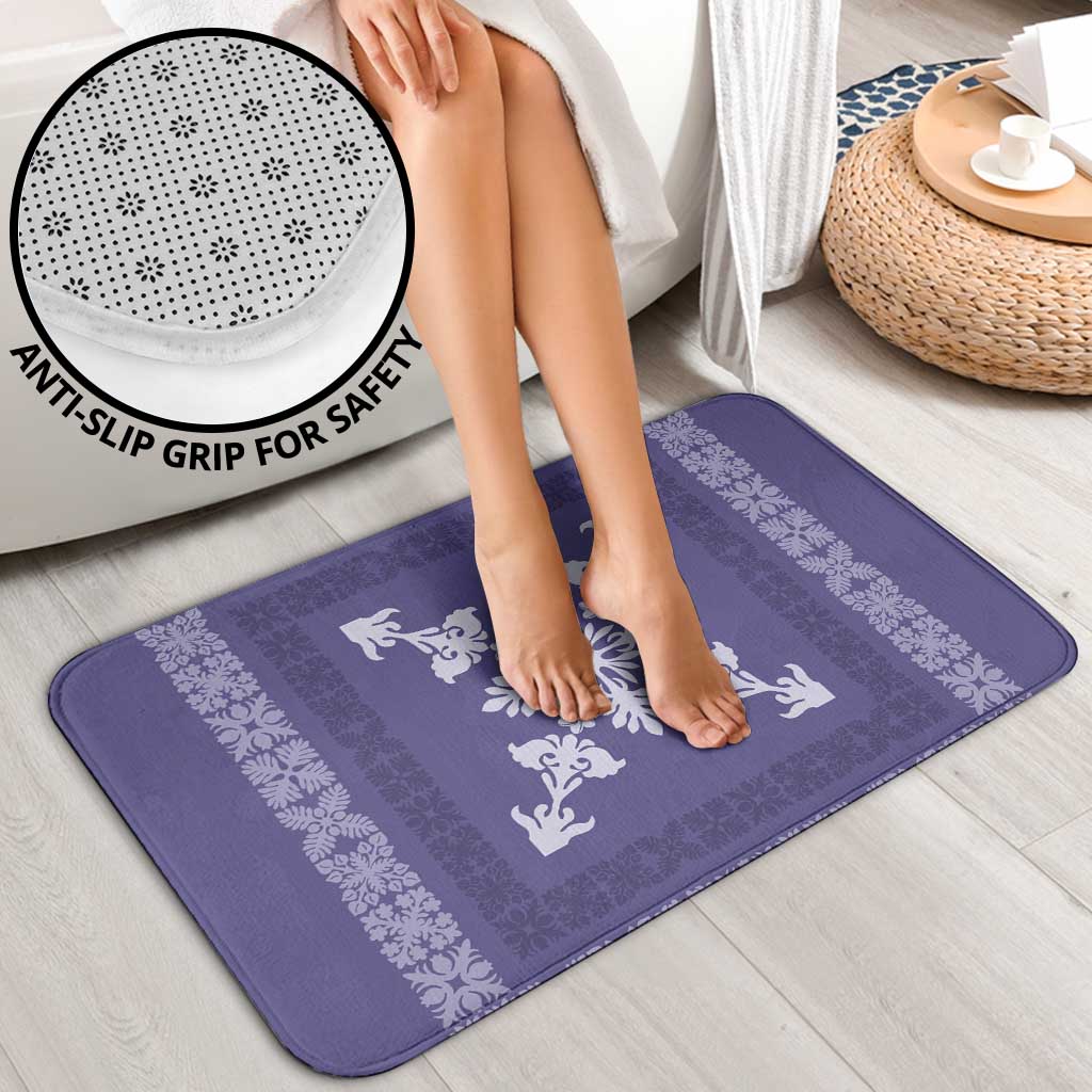 Hawaiian Quilt Block Design Bathroom Set Purple Hawaii Culture Motifs - Polynesian Pride