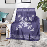 Hawaiian Quilt Block Design Blanket Purple Hawaii Culture Motifs - Polynesian Pride