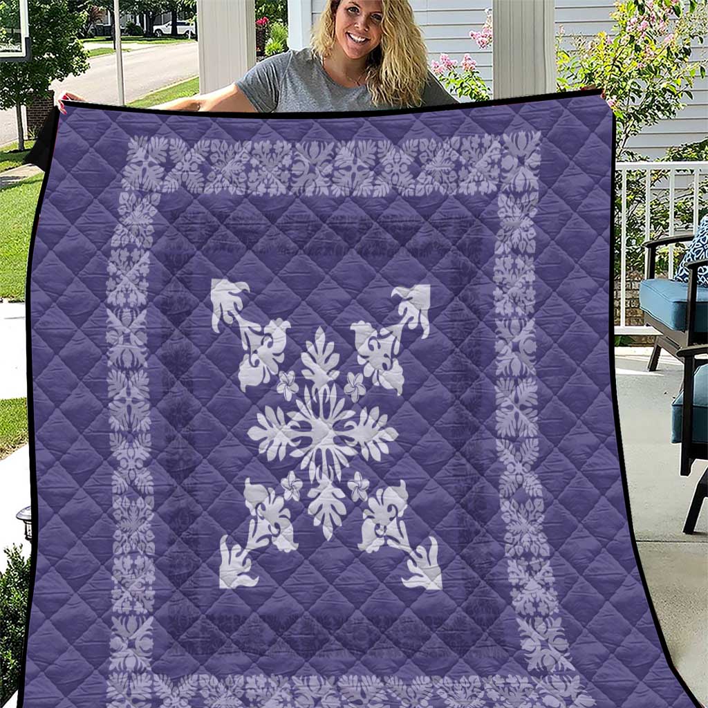 Hawaiian Quilt Block Design Quilt Purple Hawaii Culture Motifs - Polynesian Pride