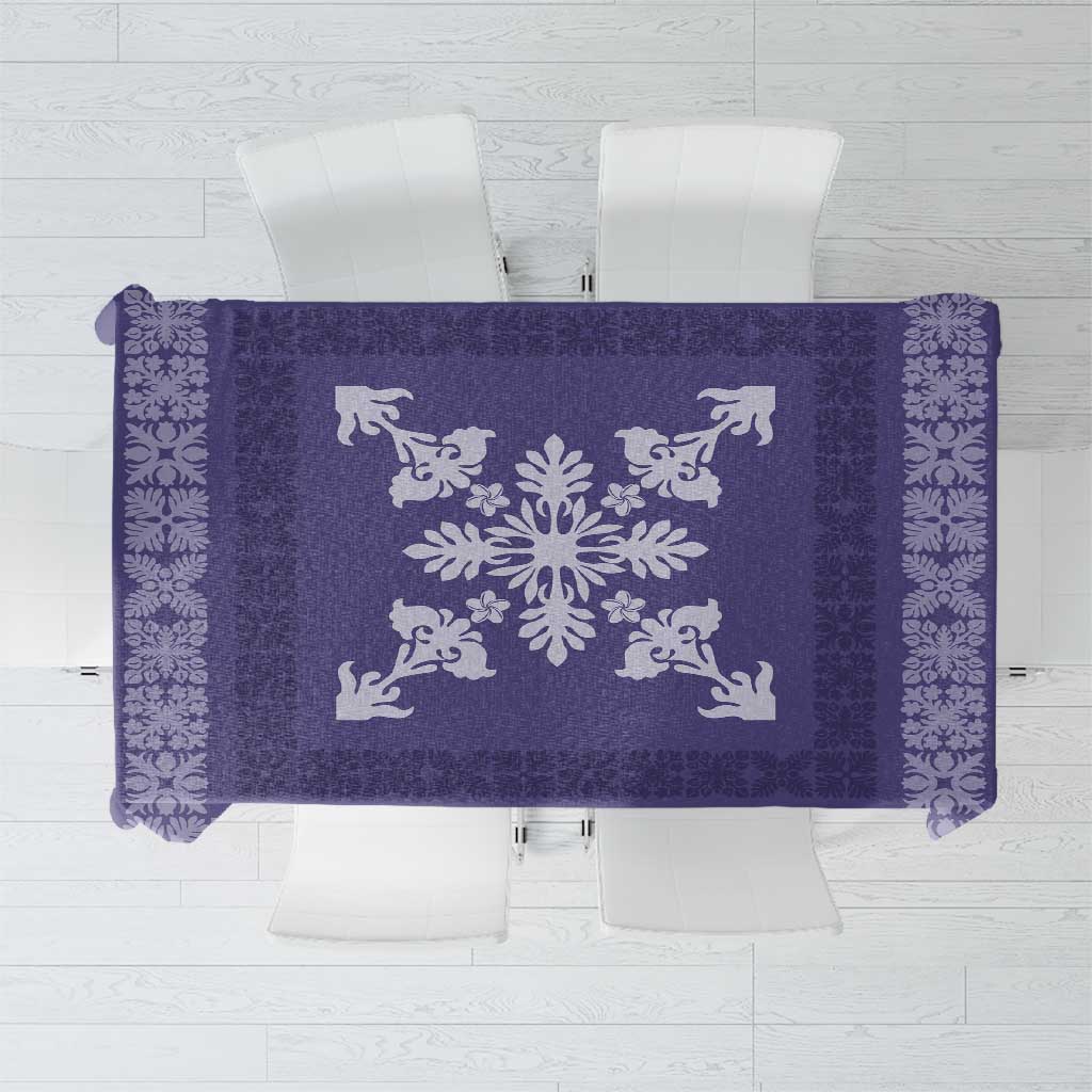 Hawaiian Quilt Block Design Tablecloth Purple Hawaii Culture Motifs - Polynesian Pride