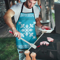 Hawaiian Quilt Block Design Apron Teal Hawaii Culture Motifs - Polynesian Pride