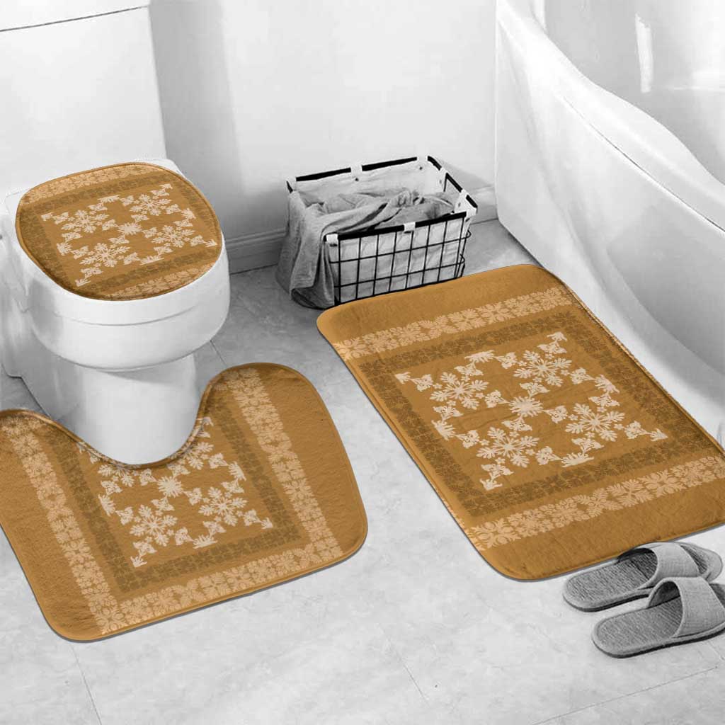 Hawaiian Quilt Pattern Bathroom Set Gold Hawaii Culture Tropical - Polynesian Pride