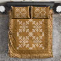 Hawaiian Quilt Pattern Bedding Set Gold Hawaii Culture Tropical - Polynesian Pride