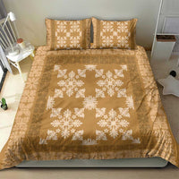 Hawaiian Quilt Pattern Bedding Set Gold Hawaii Culture Tropical - Polynesian Pride