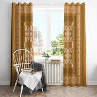 Hawaiian Quilt Pattern Window Curtain Gold Hawaii Culture Tropical - Polynesian Pride