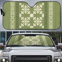 Hawaiian Quilt Pattern Auto Sun Shade Lime Hawaii Culture Tropical - Polynesian Pride
