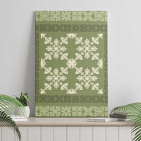 Hawaiian Quilt Pattern Canvas Wall Art Lime Hawaii Culture Tropical - Polynesian Pride