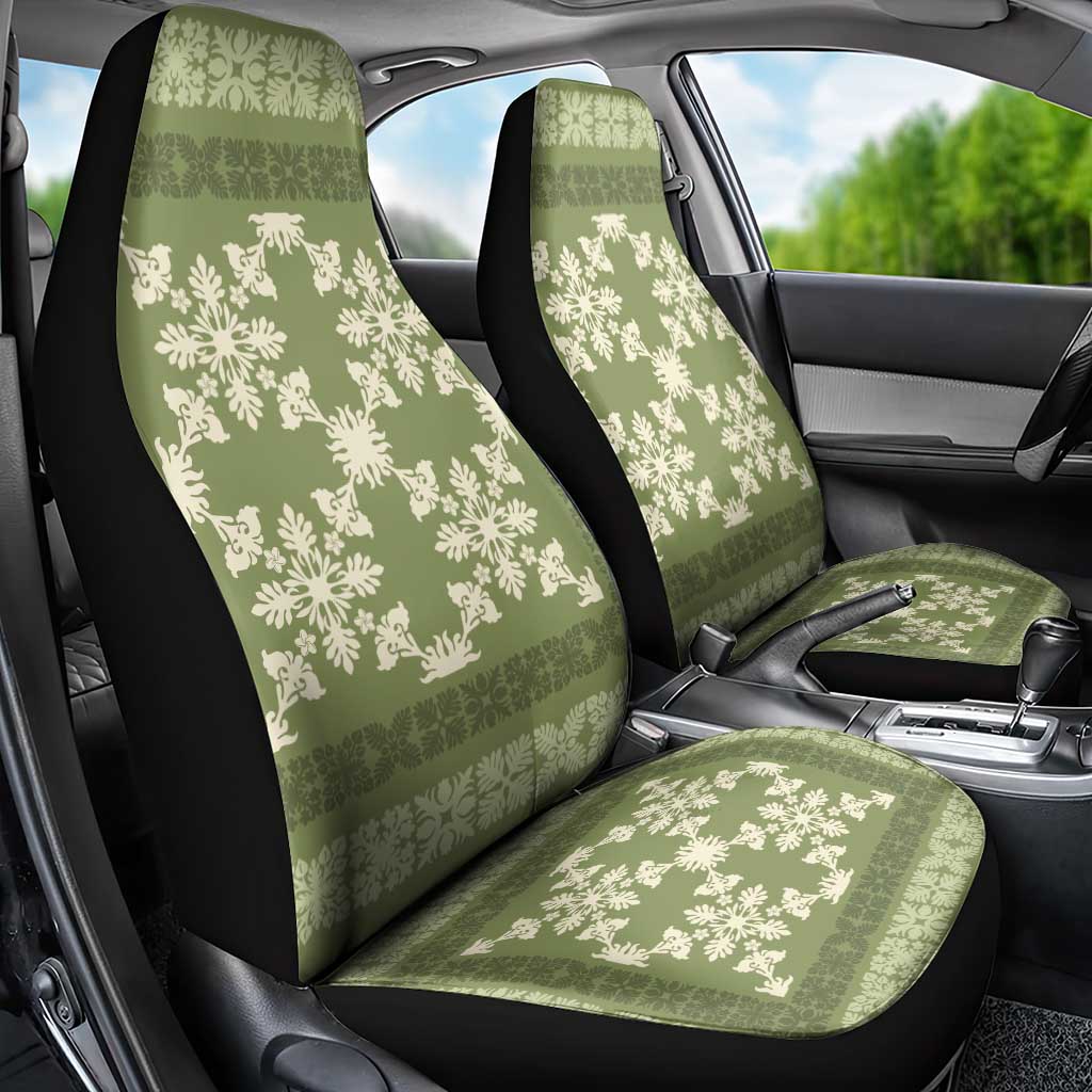 Hawaiian Quilt Pattern Car Seat Cover Lime Hawaii Culture Tropical - Polynesian Pride