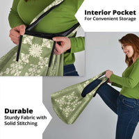 Hawaiian Quilt Pattern Grocery Bag Lime Hawaii Culture Tropical - Polynesian Pride