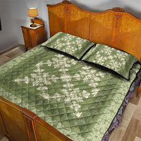 Hawaiian Quilt Pattern Quilt Bed Set Lime Hawaii Culture Tropical - Polynesian Pride