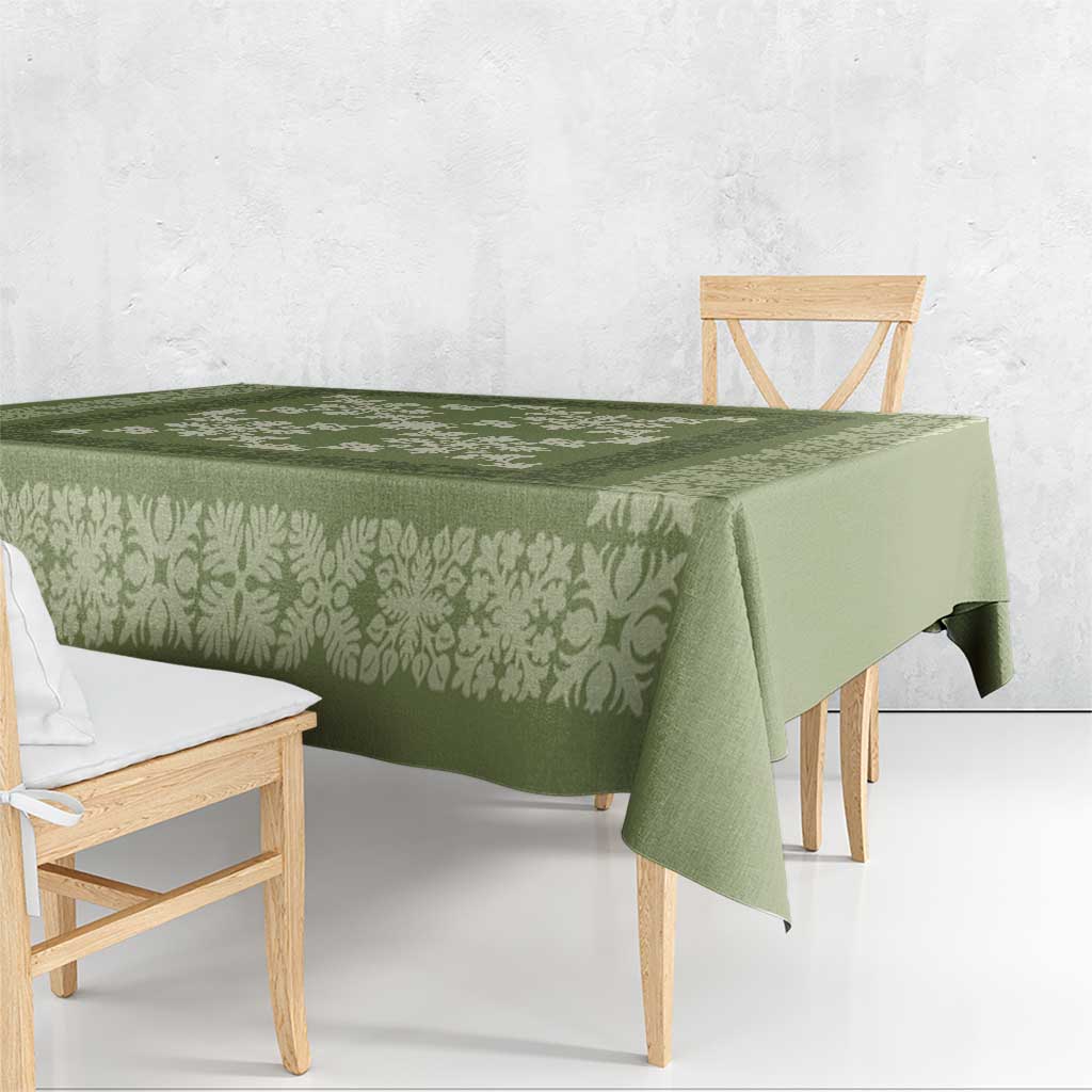 Hawaiian Quilt Pattern Tablecloth Lime Hawaii Culture Tropical - Polynesian Pride