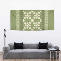 Hawaiian Quilt Pattern Tapestry Lime Hawaii Culture Tropical - Polynesian Pride