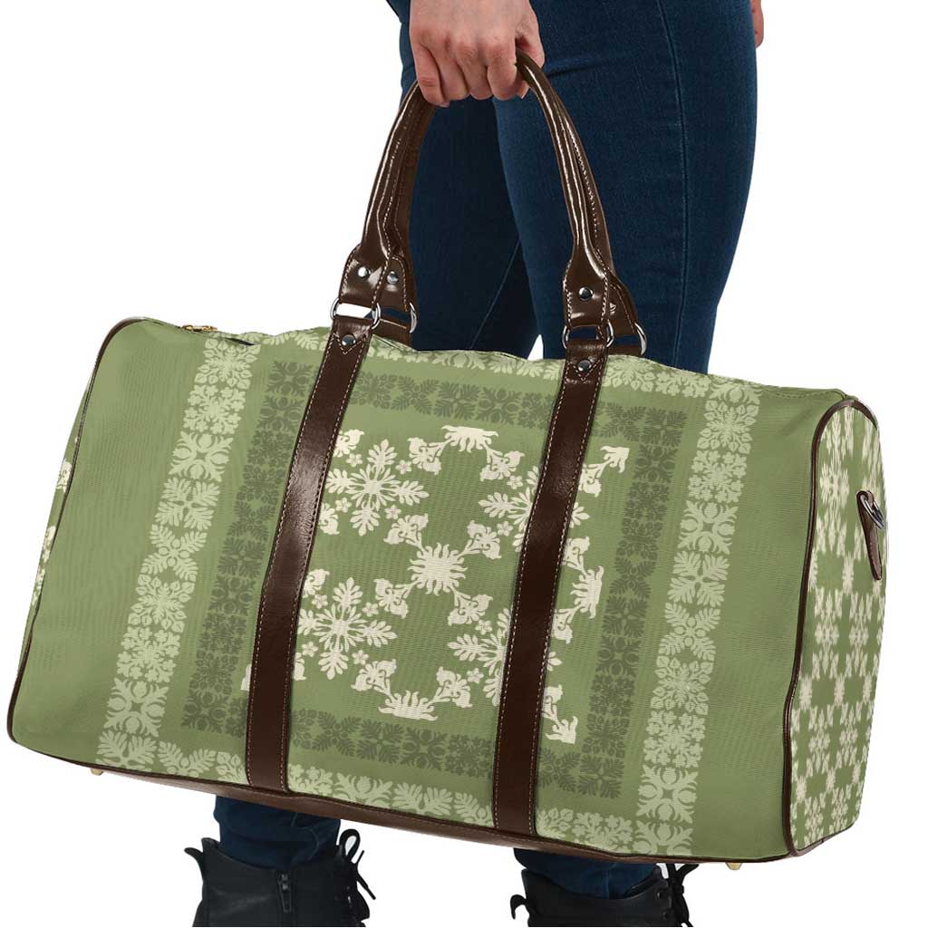 Hawaiian Quilt Pattern Travel Bag Lime Hawaii Culture Tropical - Polynesian Pride