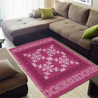 Hawaiian Quilt Pattern Area Rug Pink Hawaii Culture Tropical - Polynesian Pride