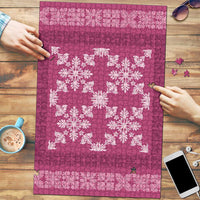 Hawaiian Quilt Pattern Puzzle Pink Hawaii Culture Tropical - Polynesian Pride