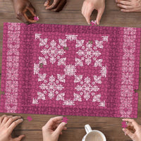 Hawaiian Quilt Pattern Puzzle Pink Hawaii Culture Tropical - Polynesian Pride
