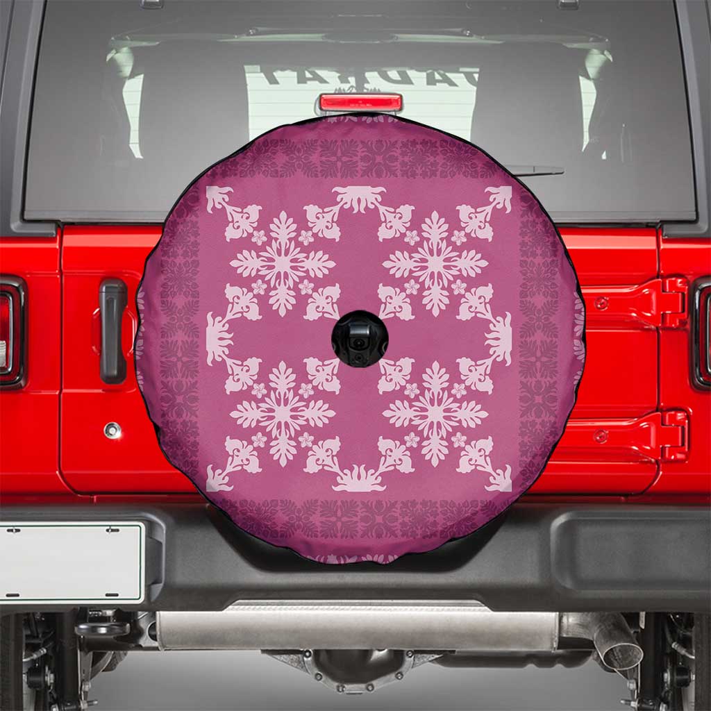 Hawaiian Quilt Pattern Spare Tire Cover Pink Hawaii Culture Tropical - Polynesian Pride