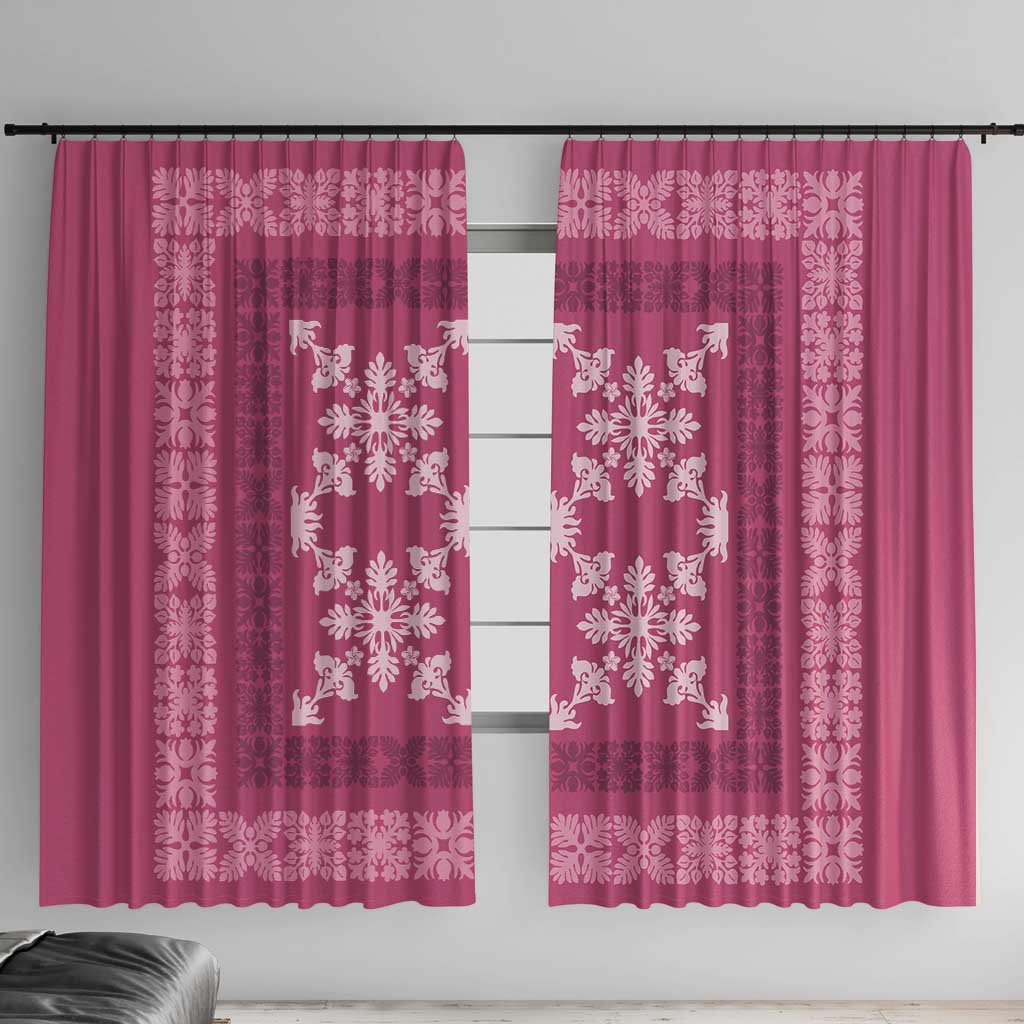 Hawaiian Quilt Pattern Window Curtain Pink Hawaii Culture Tropical - Polynesian Pride
