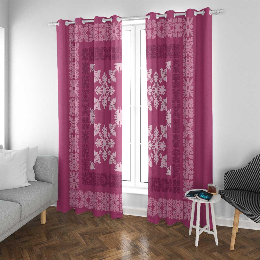 Hawaiian Quilt Pattern Window Curtain Pink Hawaii Culture Tropical - Polynesian Pride
