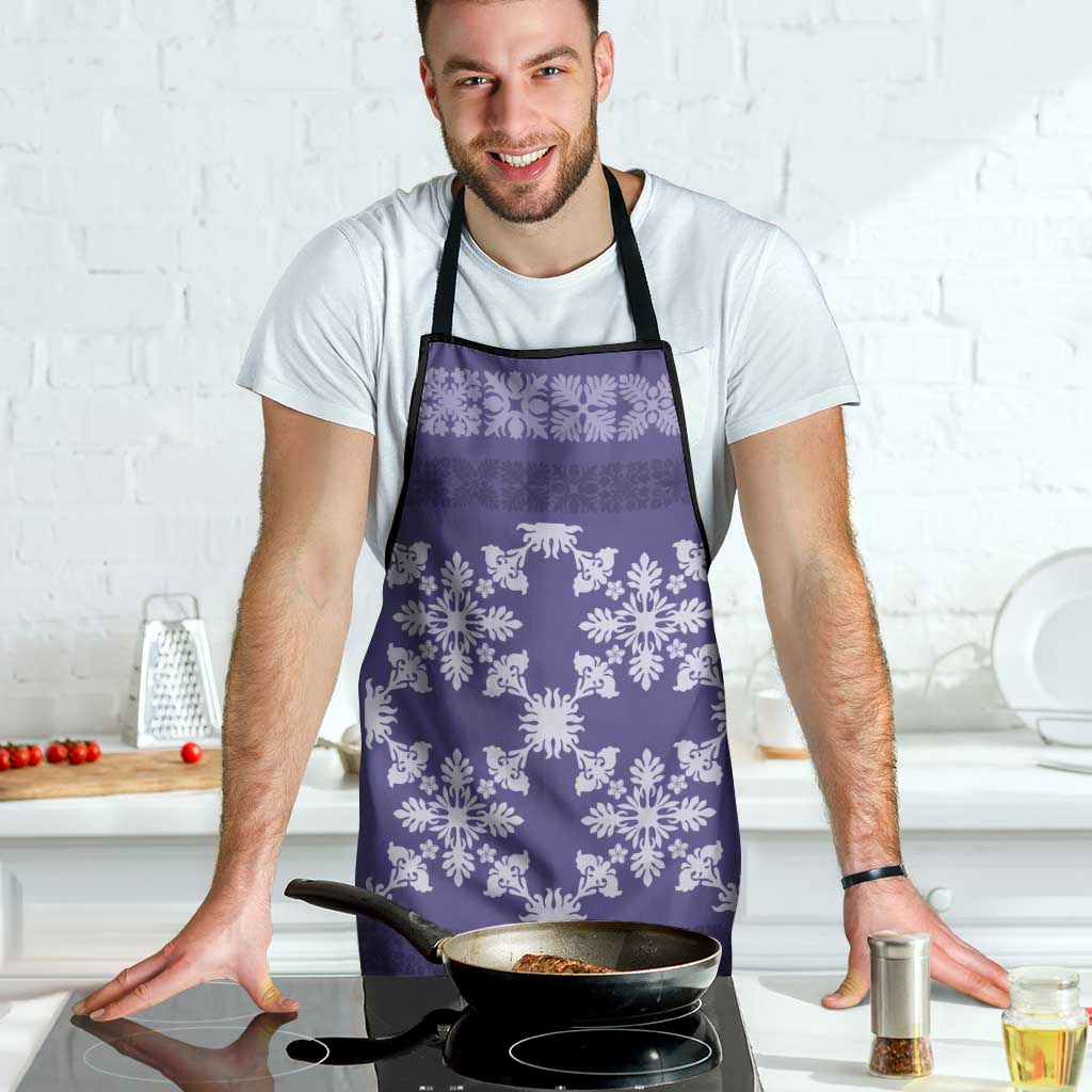 Hawaiian Quilt Pattern Apron Purple Hawaii Culture Tropical - Polynesian Pride