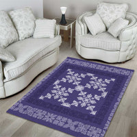Hawaiian Quilt Pattern Area Rug Purple Hawaii Culture Tropical - Polynesian Pride