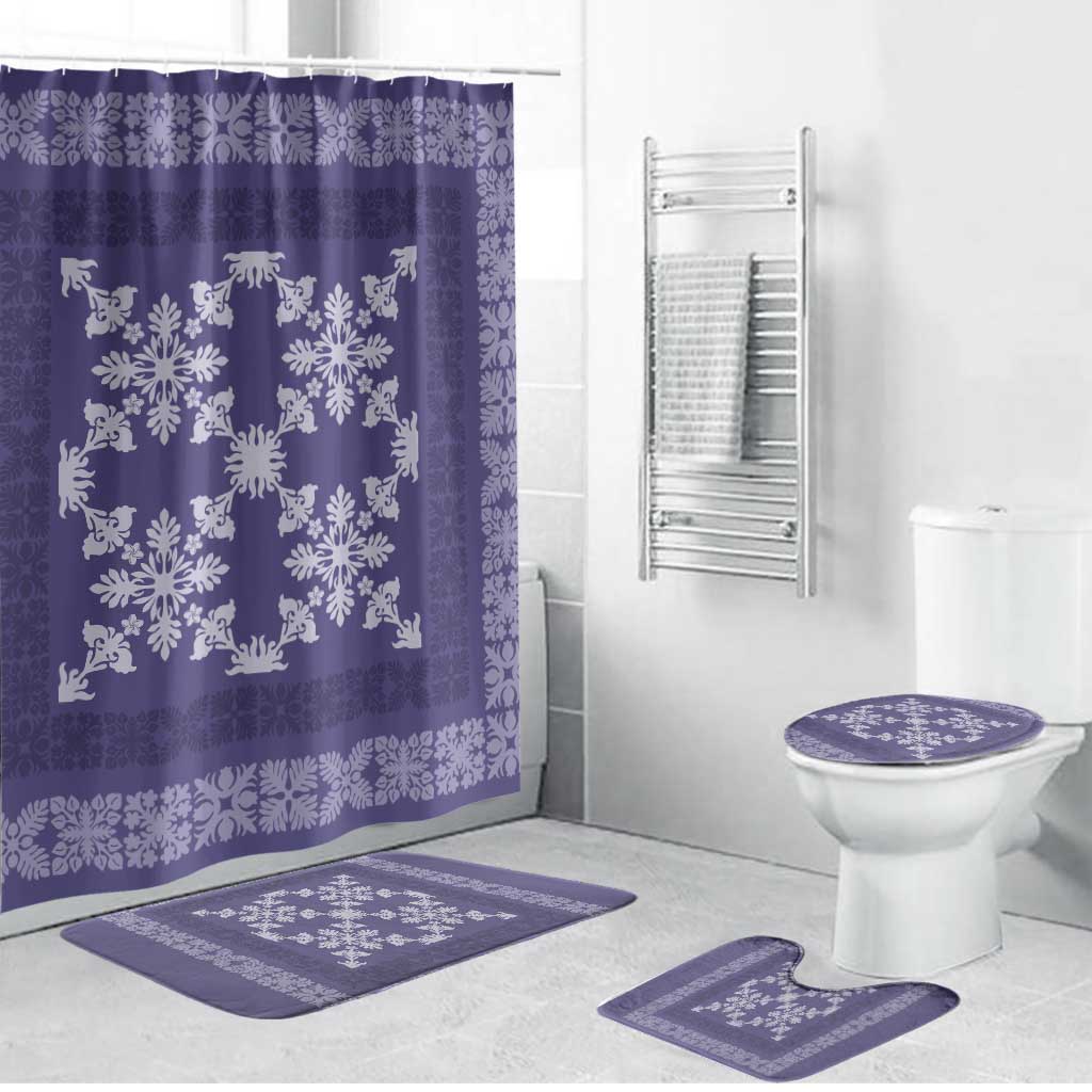 Hawaiian Quilt Pattern Bathroom Set Purple Hawaii Culture Tropical - Polynesian Pride